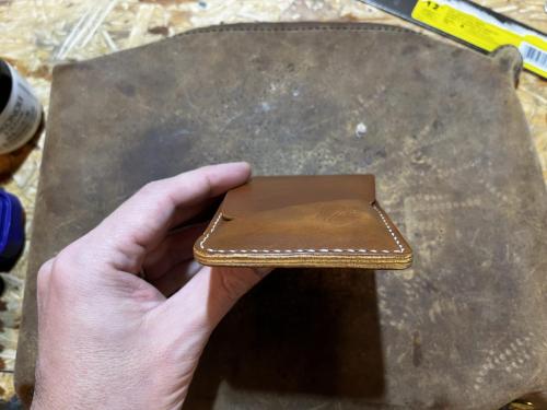 Slim Tuck leather wallet light brown