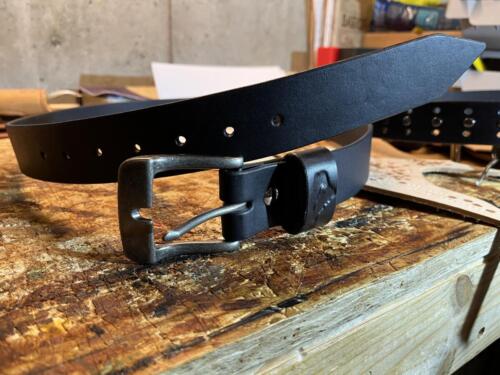 Black leather belt